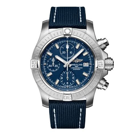 military tang buckle breitling avenger|Breitling Avenger Chronograph 43 Automatic Military Strap Blue .